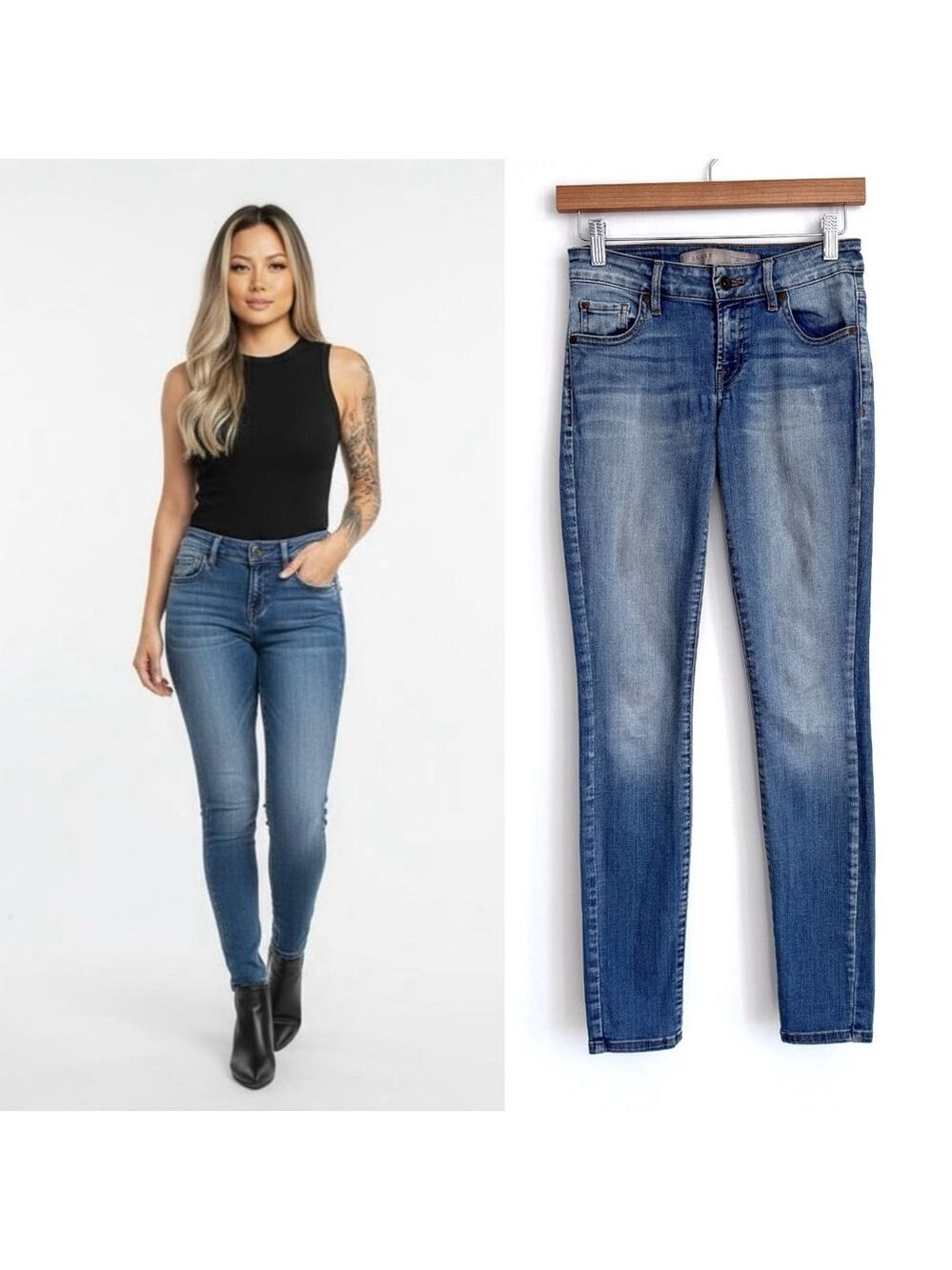 GUESS Los Angeles Power Curvy Mid Rise Jeans Women's Size 24 Denim